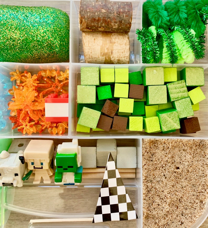 Minecraft Inspiré Play Dough et Magic Sand Sensory Kit Etsy