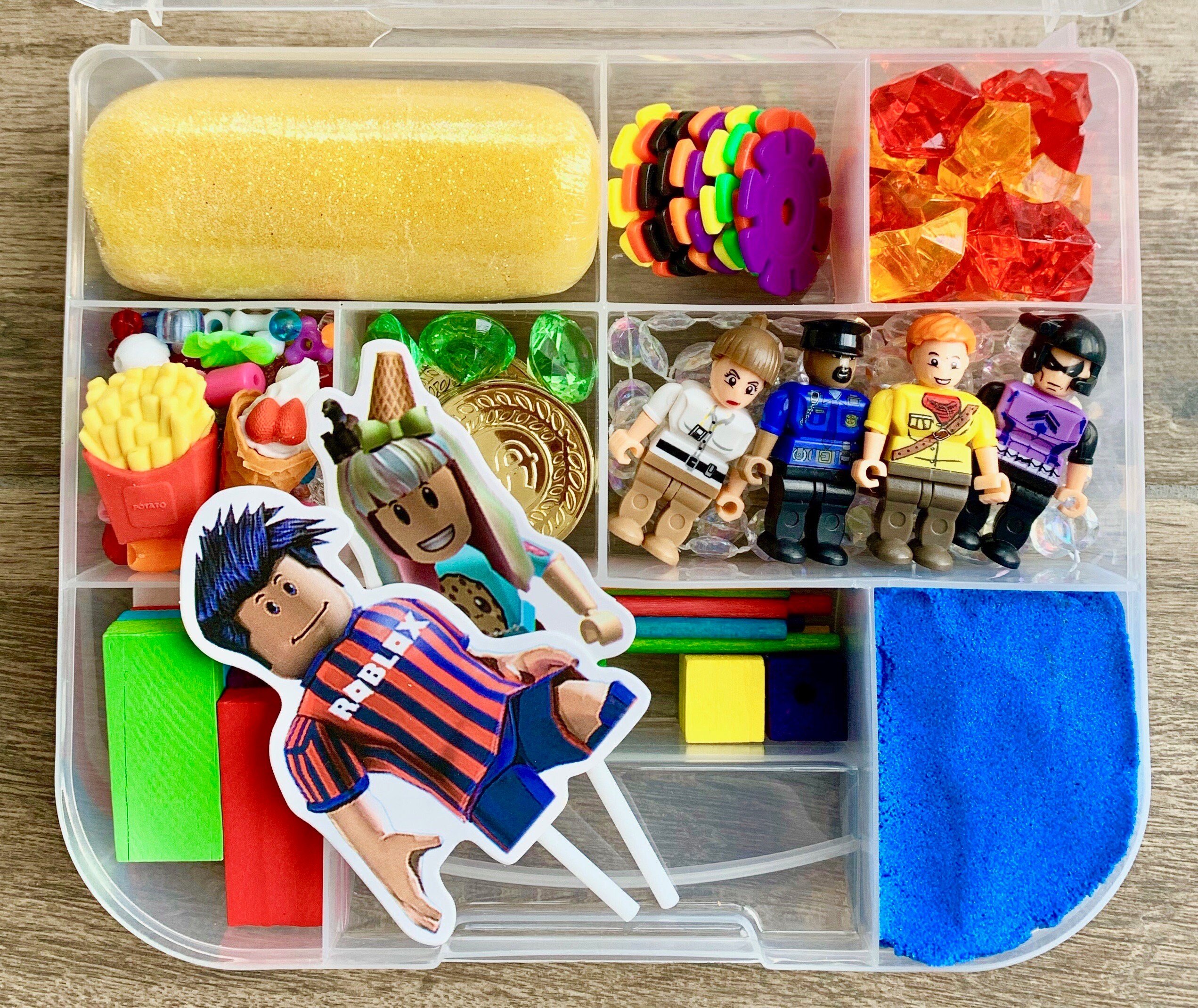 Roblox Inspired Play Dough And Magic Sand Sensory Kit - roblox obby kit