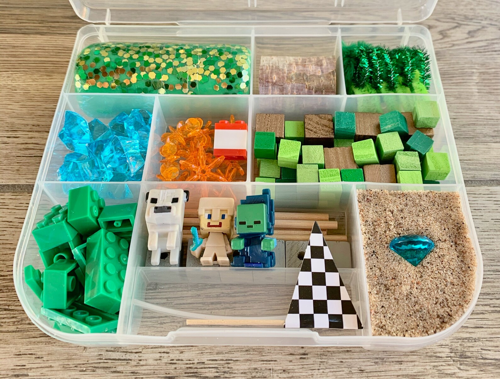 Minecraft Inspired Play Dough and Magic Sand Sensory Kit Etsy