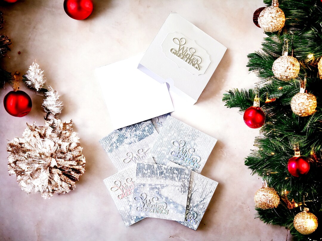 Winter Greetings Card Set of 6 in Presentation Box: Festive - Etsy UK