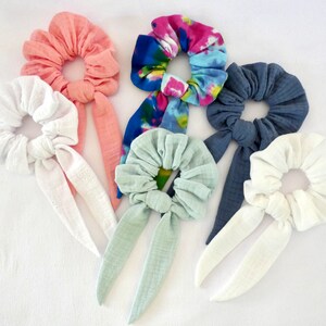 Foulchie / chouchou foulard / élastique cheveux coton double gaze
