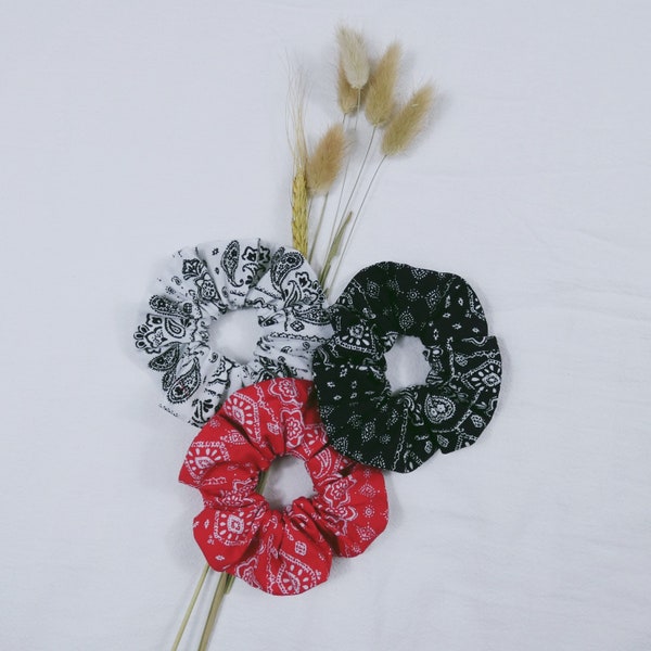 Scrunchie / chouchou / élastique cheveux coton imprimé bandana