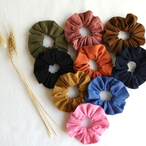 Chouchou / scrunchie / élastique pour cheveux / accessoire cheveux en coton lavé boho bohème