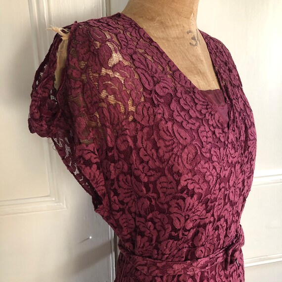 fabulous 1930s burgundy lace dress with matching s