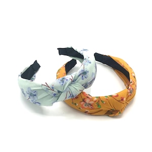Chiffon Headband/Flower Pattern Headband/Bohemian Style Hair Accessory/Hairband/Knotted Headband/Vintage Headband/Stylish Fashion Item/Gift