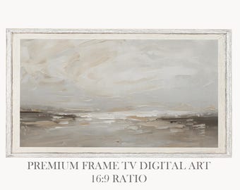 Neutral Abstract Painting 4K Samsung Frame TV Art Japandi Decor Living Room Bedroom Digital Textured Canvas Hisense TCL Nxtframe Art Mode LG