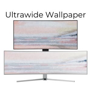 Ultrawide Desktop Wallpaper Monitor Ultra Wide Background for PC Screensaver Lock Screen WidescreenSunset Abstract Painting by Artist
