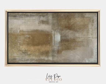 Tan Earthy Abstract Painting 4K Samsung Frame TV Art Living Room Wabi-Sabi Bedroom Digital Textured Canvas Hisense TCL Nxtframe Art Mode LG