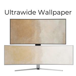 Ultrawide Desktop Wallpaper Monitor Ultra Wide Background for PC Screensaver Lock Screen Widescreen Beige Tan Abstract Painting by Artist