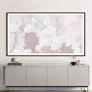 TV Frame Art for Samsung Frame TV Neutral Boho Watercolor Abstract for Minimalist Living Room Wall Art Digital Download Pastel Bedroom