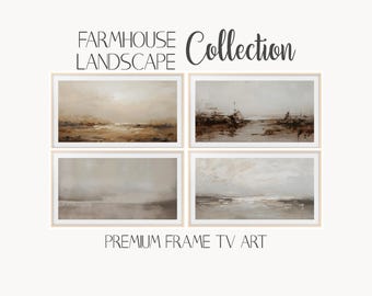 Set of 4 Farmhouse Abstract 4K Samsung Frame TV Art Living Room Bedroom Digital Textured Paintings Canvas Hisense TCL Nxtframe Art Mode LG