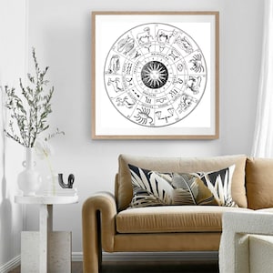 Vintage Zodiac Constellation Map 4 Astrologie Sternenkarten Drucken Nachthimmel Karte Benutzerdefinierte Karte Geschenk Horoskop druckbare Wandkunst