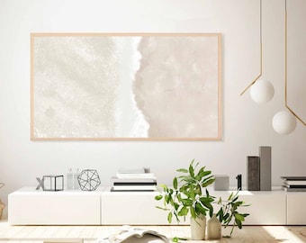 Frame TV Art for Samsung TV the Frame Living Room Beach House Summer Beige White Textured Neutral Artwork Bedroom Decor Wall Art