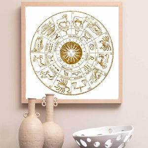 Vintage Zodiac Constellation Map Gold Glitter Astrology Star Map Print Night Sky Map Custom Map Gift Horoscope Printable Wall Art Print
