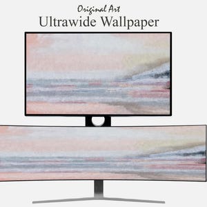 Abstrakte Landschaftsmalerei UltraWide Desktop Wallpaper Monitor, UltraWide Hintergrund für PC Bildschirmschoner, Sperrbildschirm-Breitbild-Kunstwerk
