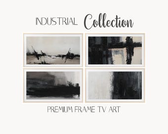 Set of 4 Industrial Abstract 4K Samsung Frame TV Art Living Room Bedroom Digital Textured Paintings Canvas Hisense TCL Nxtframe Art Mode LG