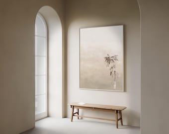 Bamboo Minimalist Wall Art Print Japanese Poster Japandi Print Art Beige Neutral Wabi-Sabi Artwork Tan Chinese Art Zen Digital Download