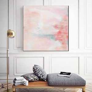 Textural Abstract Painting Soft Pink Abstract Art Pastel Girls Room Print Square Original Artwork Statement Art Modern Beige Art PRINTABLE