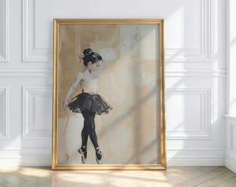 Beige Abstract Ballerina Painting Neutral Tones Textured Artwork for Girls Bedroom Toddler Nursery Wall Art Digital Print Gift for Dancers