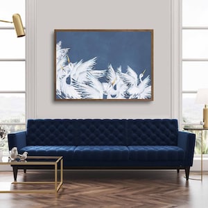 Wall Art Chinoiserie Blue Birds Print Decor Grandmillennial Chic Japanese Chinoiserie PRINTABLE Art Birthday Housewarming Gift