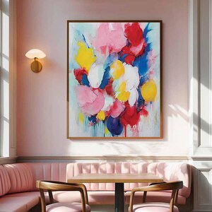 Colorful Abstract Printable Painting Neon Bright Poster Bedroom Vibrant Home Decor Digital Print Vivid Digital Wall Art