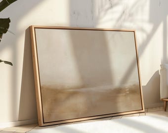 Abstract Wabi Sabi Beige Brown Art, Minimalist Print, Japandi Moody Art, Mid Century Abstract Poster, Extra Large Maximalist Wall Decor