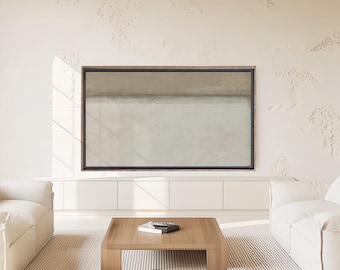 Beige Abstract Oil Painting 4K Samsung Frame TV Art Neutral Brown and Tan Texture Brush Stroke TV Artwork Minimal Digital Textured Fine Art