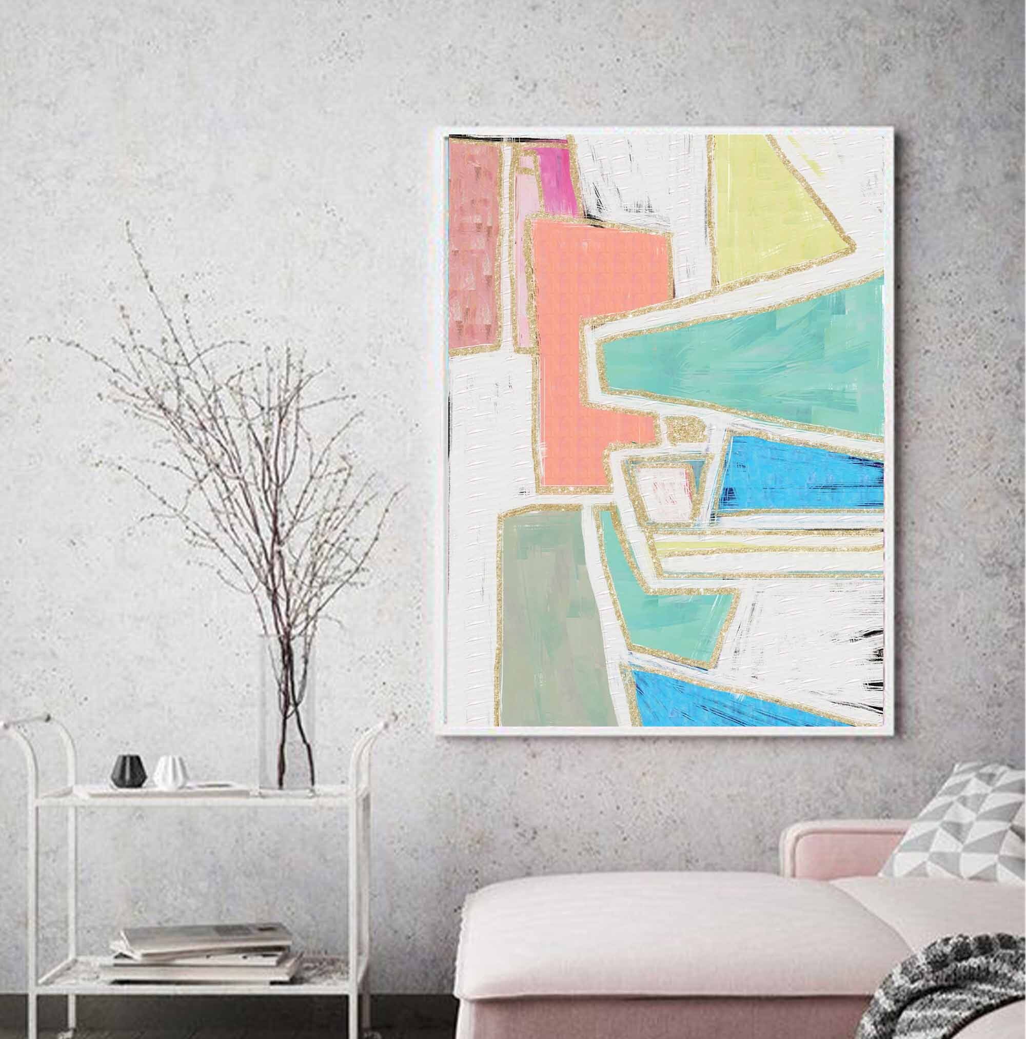 Colorful Midcentury Modern Art Abstract Mid Century Art Etsy