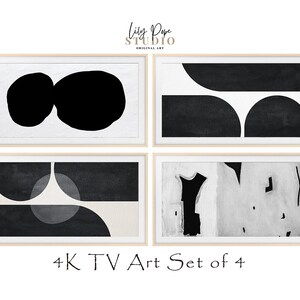 TV Frame Art Black and White Collection Set of 4 Artworks for the Frame TV Instant Download Original Wall Art 4K Digital TV