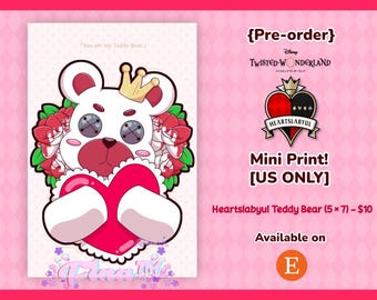 Twisted Wonderland - Heartslabyul (Riddle Rosehearts) Teddy Bear {Pre-order} (READ DESC.)