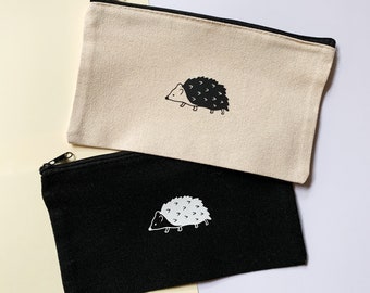 Katoenen etui schattig egel - schattig dierencanvas etui en make-uptasje