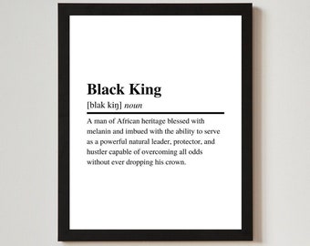 Black King , Black Pride, Black Dad Gift, Black Man Definition Matte Poster Poster