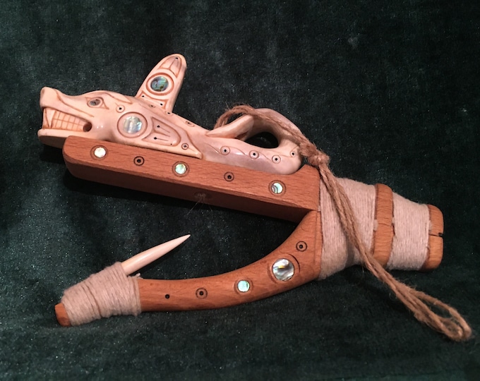 Tlingit Haida Halibut Hook Inspired by Tlingit Art, Alaskan Fisherman, Fishing Wooden Haliotis