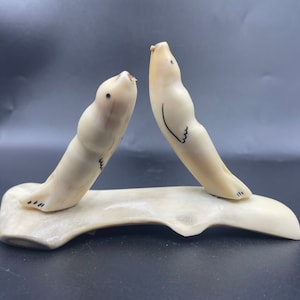 Chukchi Vintage Figurine, Old Eskimo Artwork, Miniature Inuit Carving, Vintage Eskimo Art, Chukchi Art, Sea Creatures, Gift Idea