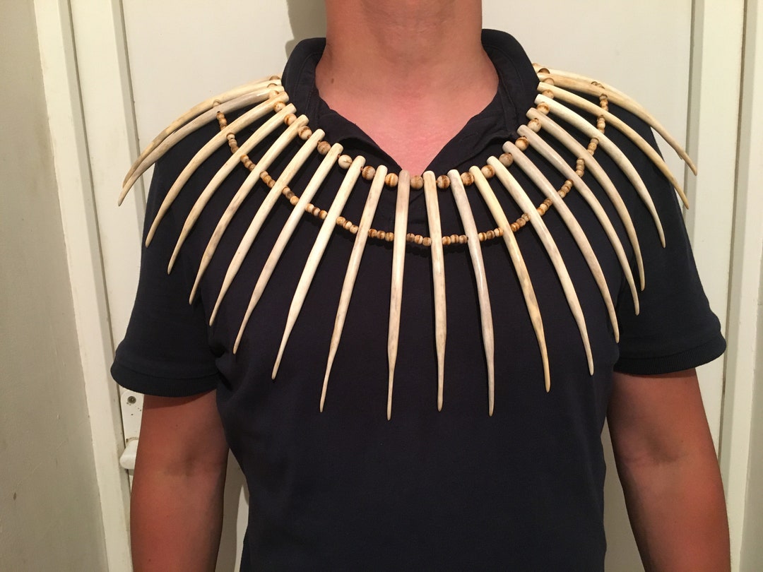 Tlingit Shaman Jewelry, First Nations Handmade Carved Choker, Necklace