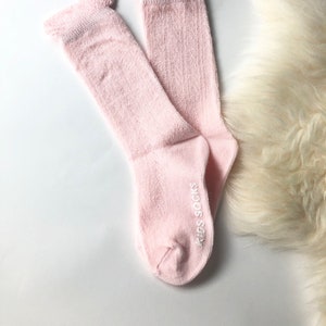 Light Pink Crochet Knee high socks, Girls’ summer socks, Non- slip socks, Cotton socks
