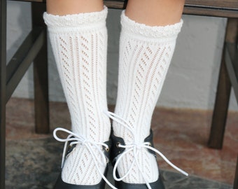 Crochet Knee high socks, Girls’ summer socks, Non- slip socks, Cotton socks
