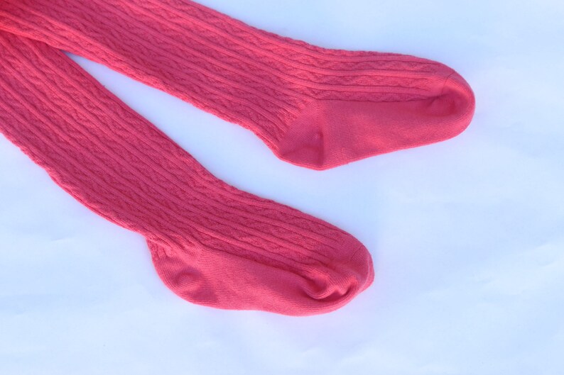 Cable Knit Tights for Girls and Baby/ Pink Light Pink Deep Etsy