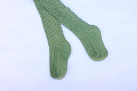 MelodyandRio Cable Knit Tights for Girls and Baby/ Green, Evergreen Green, Olive Green Tights/ Fall Cable Knit Tights