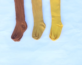 mustard colour baby tights