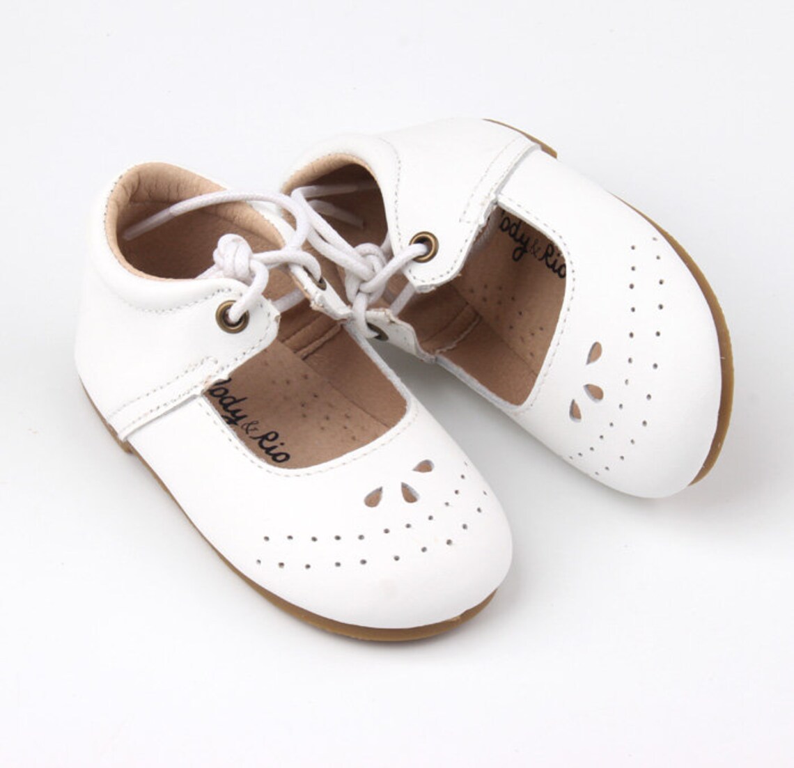 White LaceUp Mary Jane Hard Sole toddler shoes Hard Sole Etsy