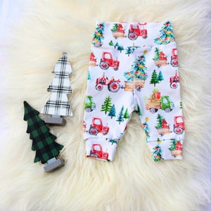 Christmas Tree Tractor Joggers, First Christmas outfit, Hipster Christmas