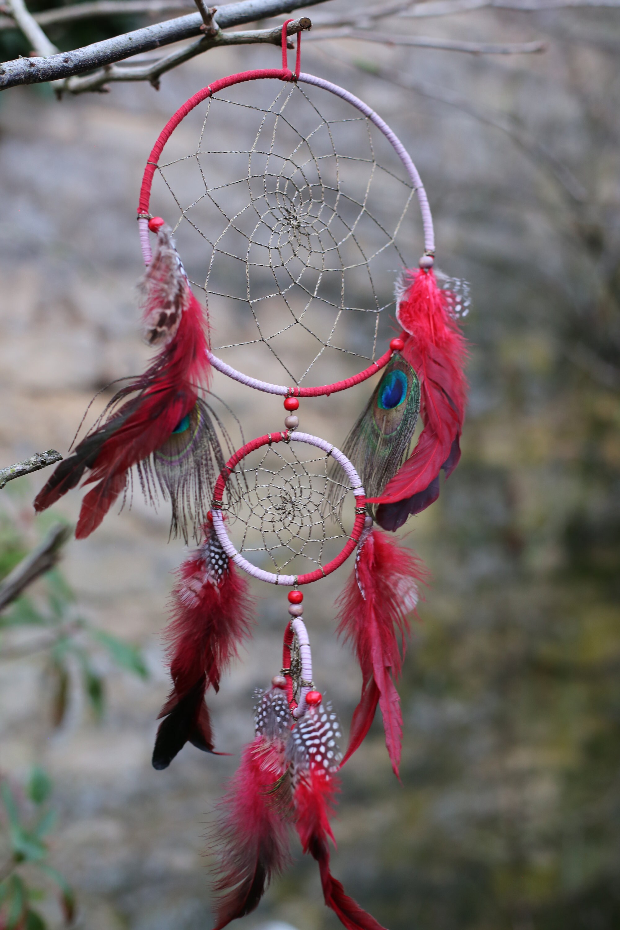Valentines Dream Catcher love multi colour wall hanging home Etsy