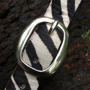 Genuine Zebra Printed Italian Hair-On Hide Ladies Belt  Made in London Outstanding Leather Quality Exceptional Value