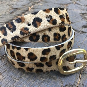 Leopard Print Hair-On Hide Belt, Italian Leather, Made in London image 12
