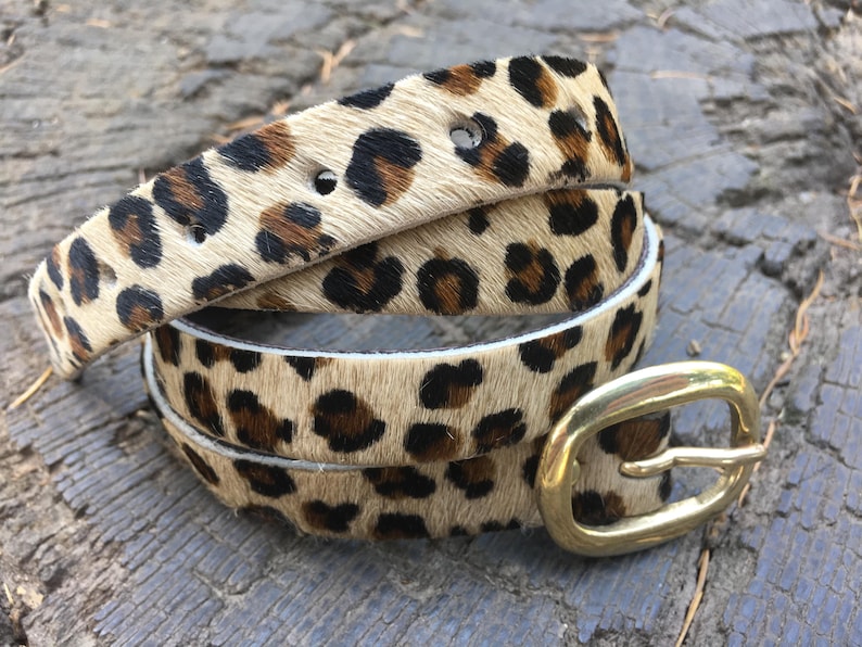 Leopard Print Hair-On Hide Belt, Italian Leather, Made in London image 12