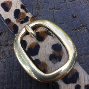 Leopard Print Hair-On Hide Belt, Italian Leather, Made in London image 14