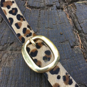 Leopard Print Hair-On Hide Belt, Italian Leather, Made in London image 13