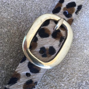 Leopard Print Hair-On Hide Belt, Italian Leather, Made in London image 10