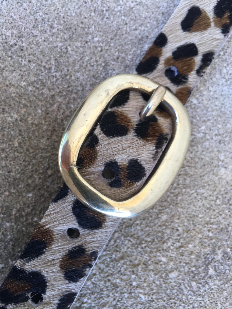 Leopard Print Hair-On Hide Belt, Italian Leather, Made in London image 10